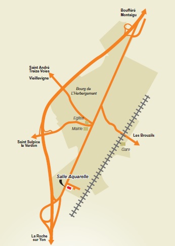 Plan d'accès Salle Aquarelle - L'Herbergement
